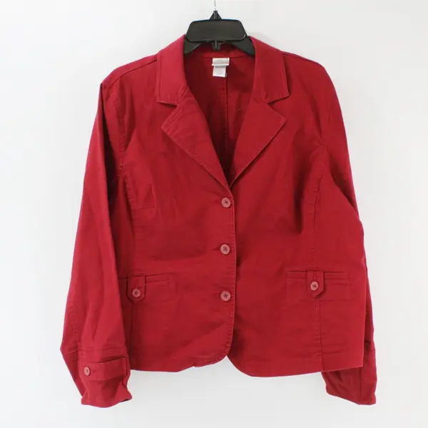Fashion Bug Women's Red Button-Front Stretch Jacket Size 18W