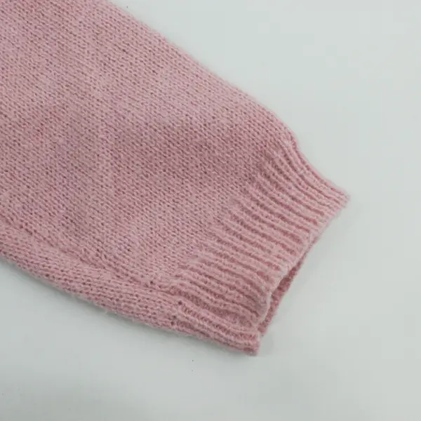 Women's Fair Isle Sweater M Pink Black Beige White/Cream 100% Polyester