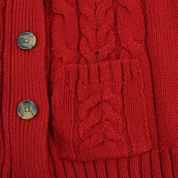 St. John's Bay Women's XL Red Cable Knit Button-Front Cardigan