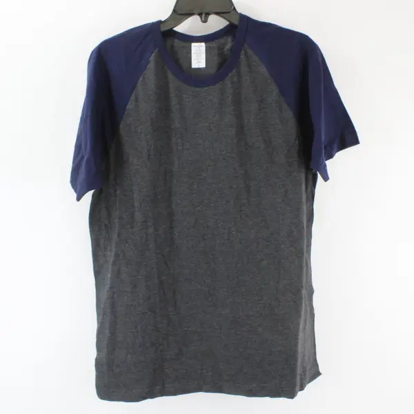 Top Pro Men's Medium Gray Navy Raglan Short Sleeve T-Shirt