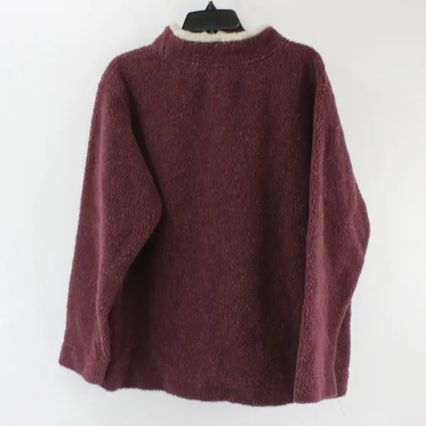 Cabela's Women's XL Plum Purple Fuzzy Fleece Stand Collar Top