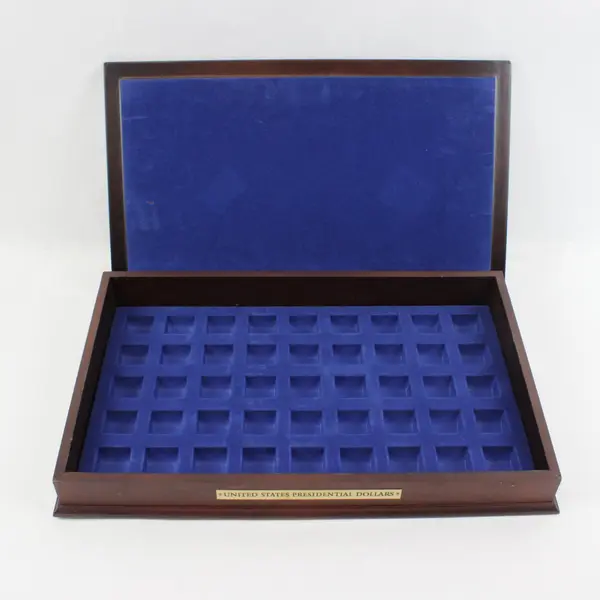 Vintage Wooden Display Case U.S. Presidential $1 Coin Holder 18x12