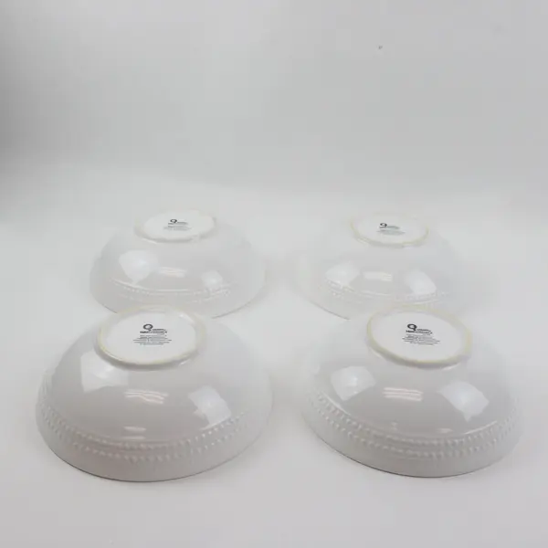 Matceramica M2A20 White Soup Cereal Bowls Portugal Set of 4