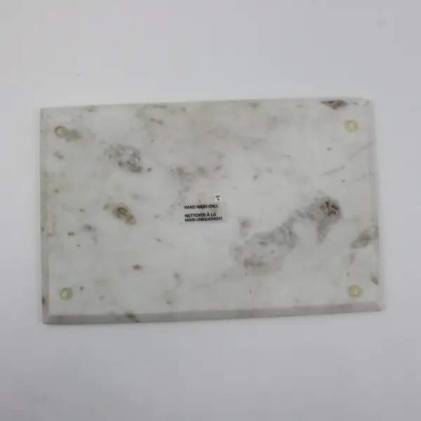 White Marble Cutting Board Serving Tray Letter E 14 x 9 Inch