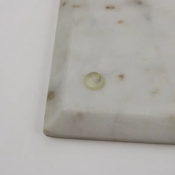 White Marble Cutting Board Serving Tray Letter E 14 x 9 Inch