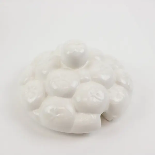 Himark White Ceramic Basketweave Fruit Soup Tureen
