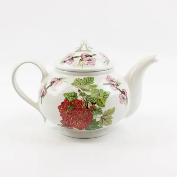 Portmeirion Pomona Susan Williams-Ellis Red Currant Floral Ceramic Teapot w/Lid