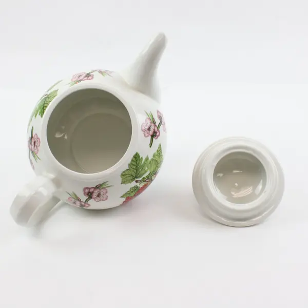 Portmeirion Pomona Susan Williams-Ellis Red Currant Floral Ceramic Teapot w/Lid