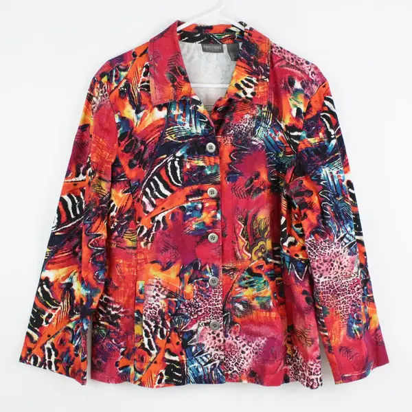 Additions by Chico's Women's Multicolor Animal Print Jacket Size 2