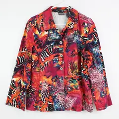 Additions by Chico's Women's Multicolor Animal Print Jacket Size 2