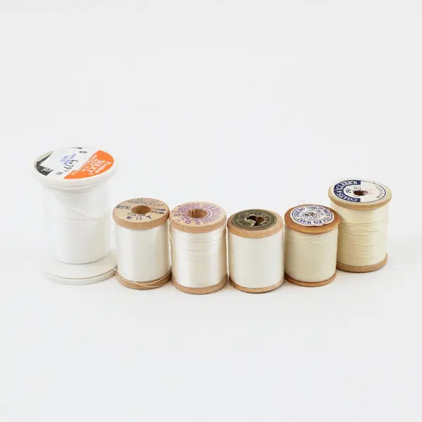 Lot of 6 Mixed White Thread Spools Sulky Coats & Clark Belding Corticelli Star