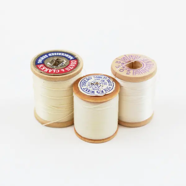 Lot of 6 Mixed White Thread Spools Sulky Coats & Clark Belding Corticelli Star