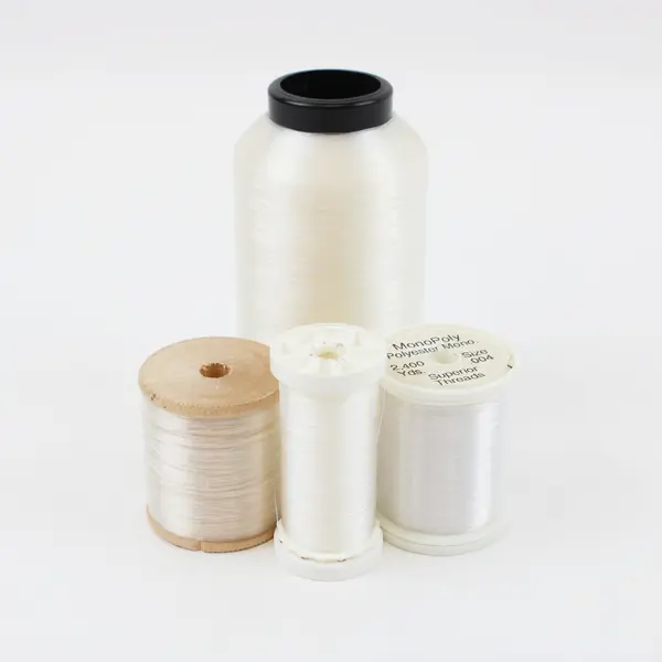 Lot of 4 White Sewing Thread Spools Mixed Brands Including Superior Threads