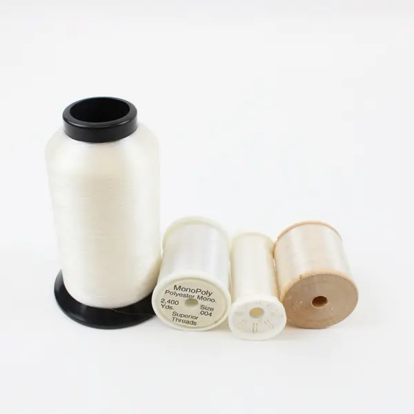 Lot of 4 White Sewing Thread Spools Mixed Brands Including Superior Threads