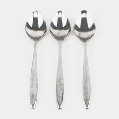 Lot Of 3 Ekco Silver Flatware Corsair Pattern Stainless Teaspoons 6.75" Good