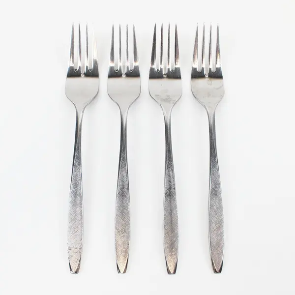 Lot Of 4 Ekco Silver Corsair Pattern SS Salad Forks 7.25" Rare HTF Pattern