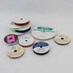 Lot of 10 Vintage Ribbon Spools Assorted Sizes & Brands Craft Sewing