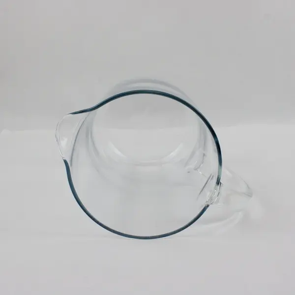 Set of 2 Clear Glass Cylinder Pitchers with Handles