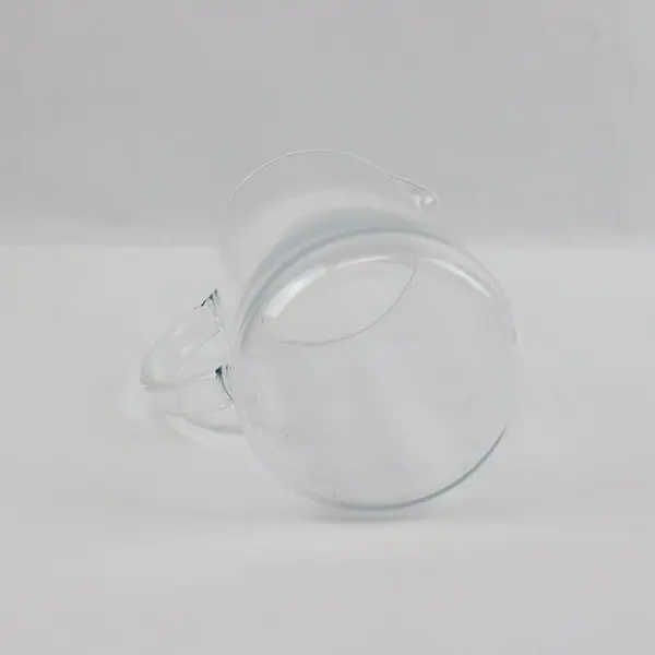 Set of 2 Clear Glass Cylinder Pitchers with Handles