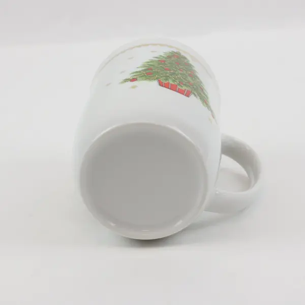 Vintage George Good Japan White Porcelain Christmas Tree Cups Set of 4