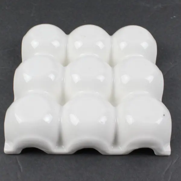 White Ceramic 9-Egg Holder Tray Kitchen Countertop Storage