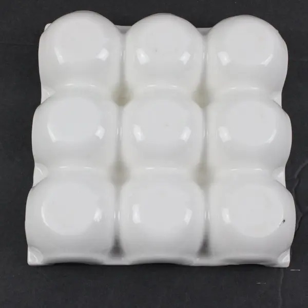 White Ceramic 9-Egg Holder Tray Kitchen Countertop Storage
