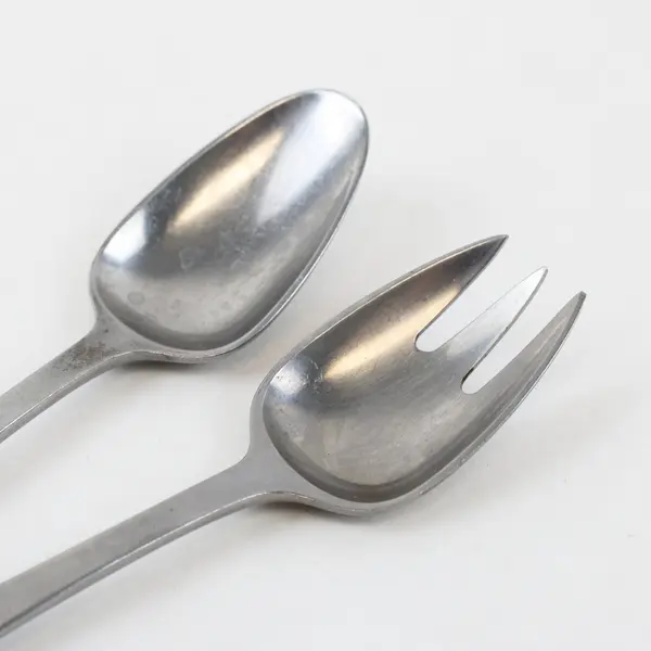 Dansk 2-Piece Baby Set Stainless Fork & Spoon DAS53 Pattern 5" Long Good 