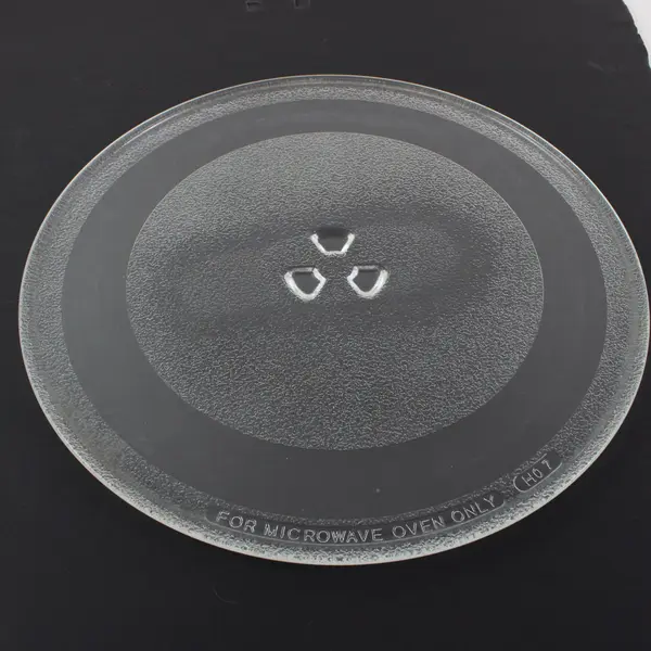 Round Glass Microwave Turntable Plate 12" 3-Prong Center Fitting