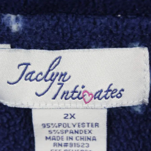 Jaclyn Intimates Women's 2X Navy Fleece Pajama Top Long Sleeve