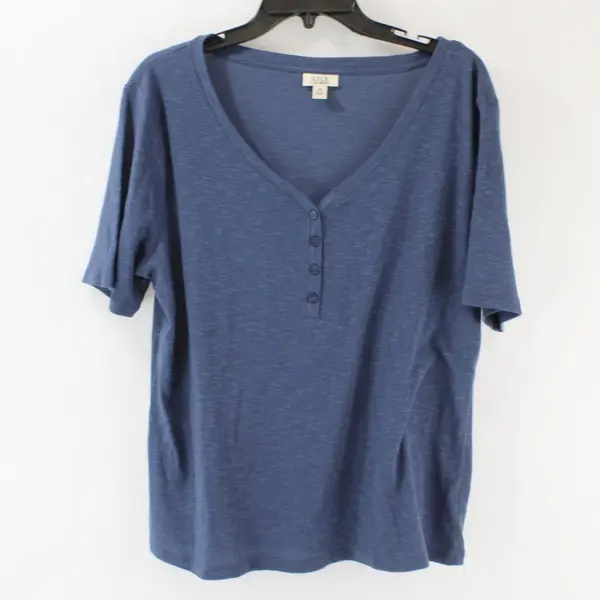 A New Approach Women's Blue Knit Short Sleeve Top XXL
