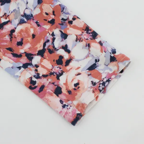 Croft & Barrow Women's Petite Large Pink Blue Floral Long Sleeve T-Shirt