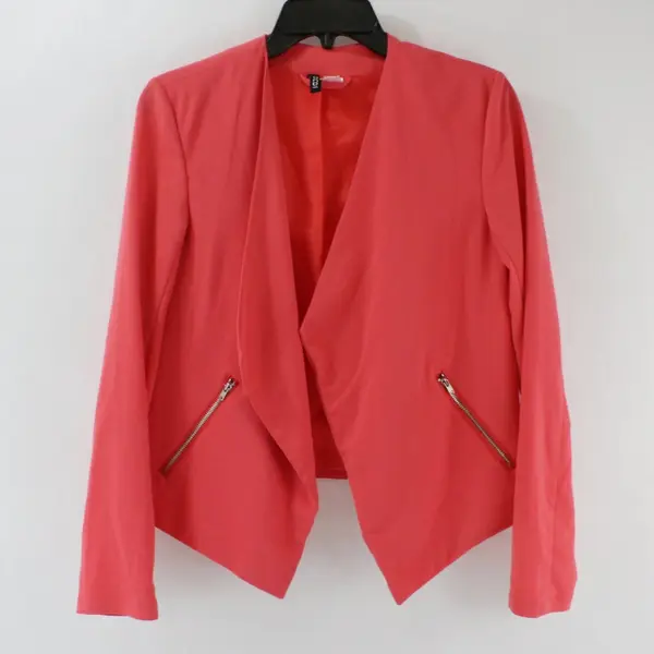 H&M Divided Women's Coral Open-Front Jacket Size 6