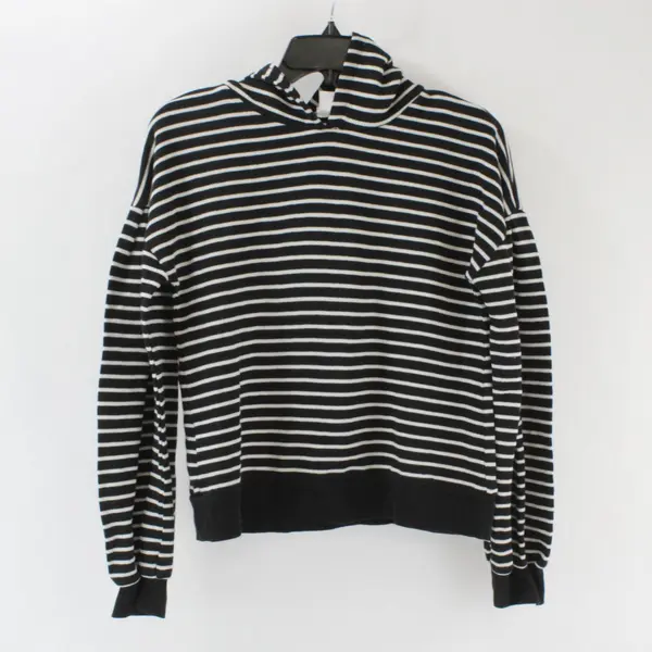 Nordstrom Girls Black White Knit Hoodie XL 14-16