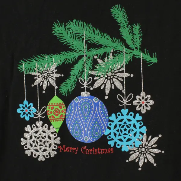 Intradeco Apparel Women's Merry Christmas Long Sleeve T-Shirt Large