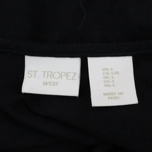 St. Tropez Women's Black Short Sleeve T-Shirt Size Large