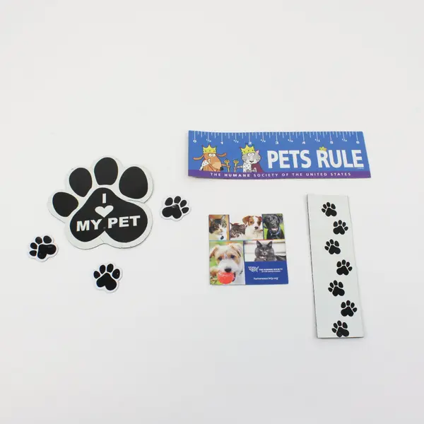 Lot of 6 Humane Society of the United States Paw Print Pet Refrigerator Magnets