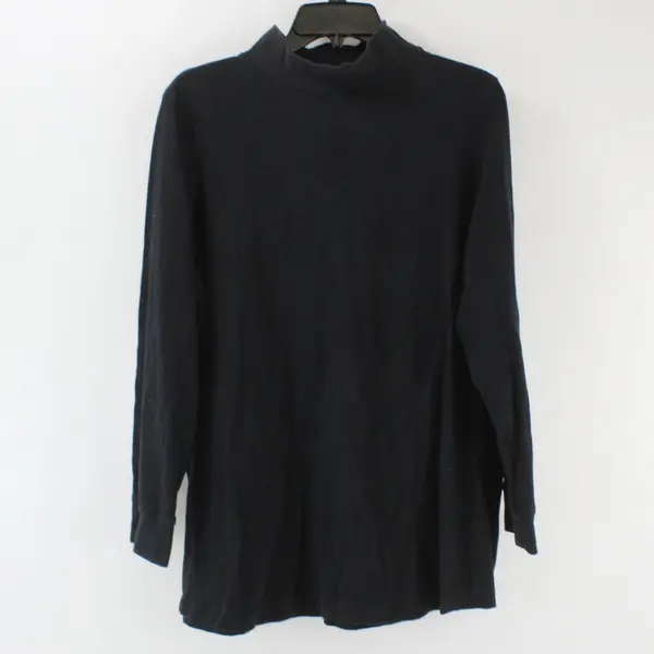 Woman Within Women's L Black Long Sleeve Mock Neck Top MPN 37-0019-2