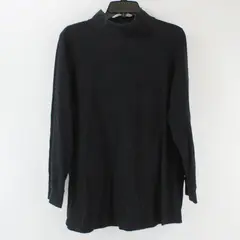 Woman Within Women's L Black Long Sleeve Mock Neck Top MPN 37-0019-2