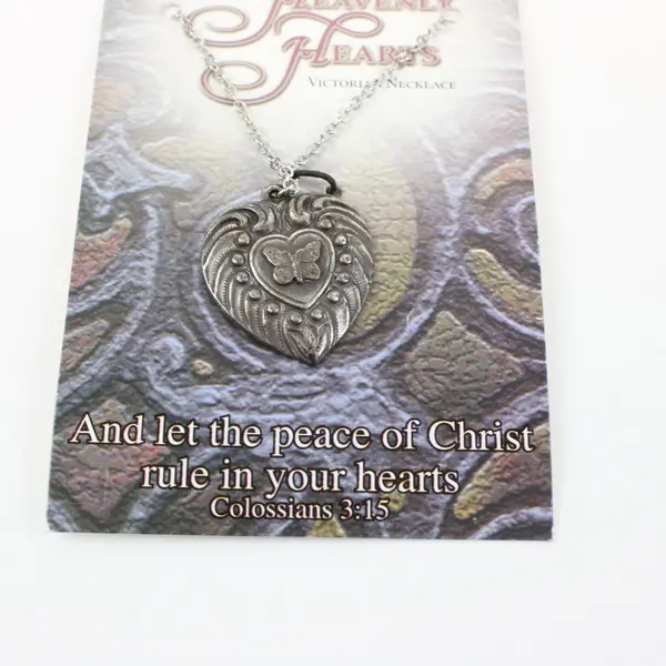 Dickson's Heavenly Hearts Victorian Style Silver-Tone Heart Pendant Necklace