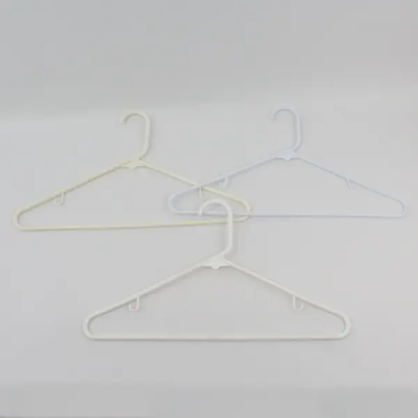 Lot of 20 White Plastic Coat Hangers Standard Size for Shirts & Pants