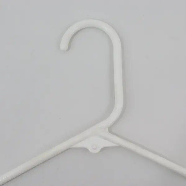 Lot of 20 White Plastic Coat Hangers Standard Size for Shirts & Pants