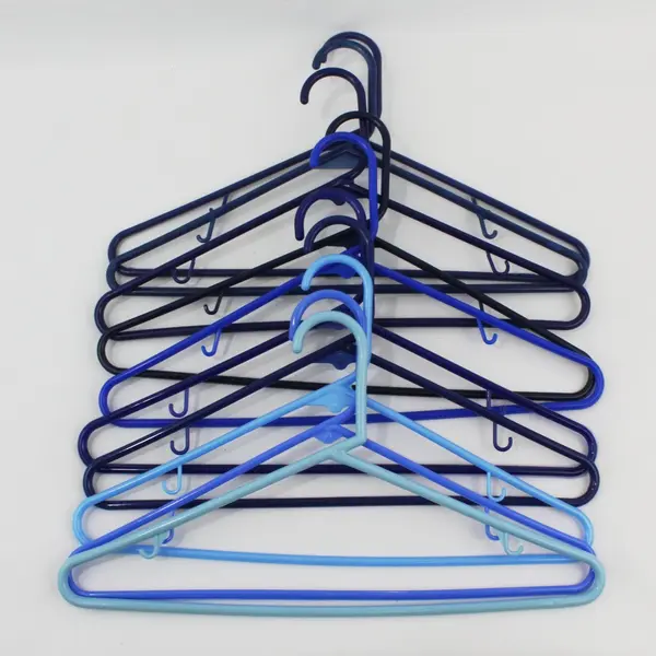 Lot of 10 Blue Plastic Tubular Clothes Hangers for Home Organization