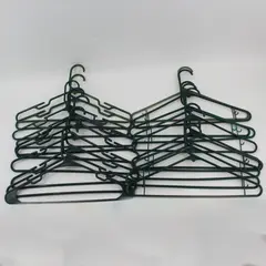 Lot of 20 Green Coated Wire Hangers Standard Size for Shirts Pants