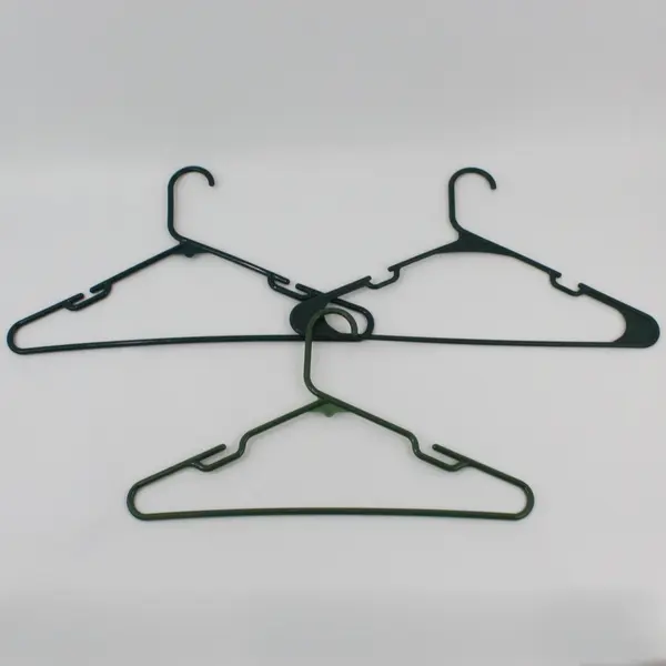 Lot of 20 Green Coated Wire Hangers Standard Size for Shirts Pants