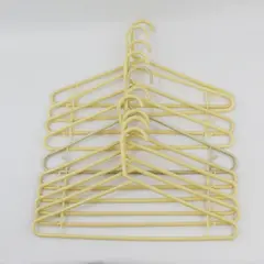 Lot of 10 Cream Plastic Tubular Clothes Hangers for Home Organization