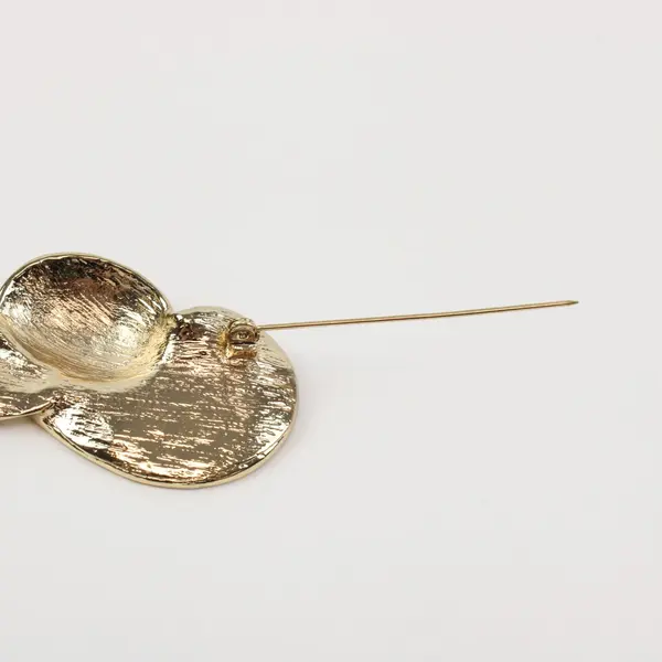 Vintage Red Enamel Gold Tone Hat Brooch Pin