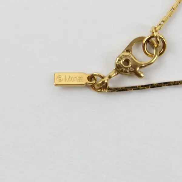 Vintage Monet Gold Tone Flat Chain Necklace 18 Inch