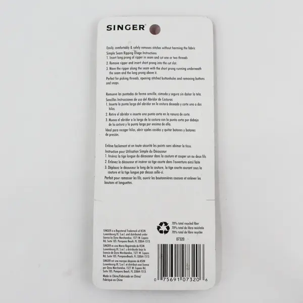 SINGER 07320 Comfort Gel Seam Ripper Pink White New