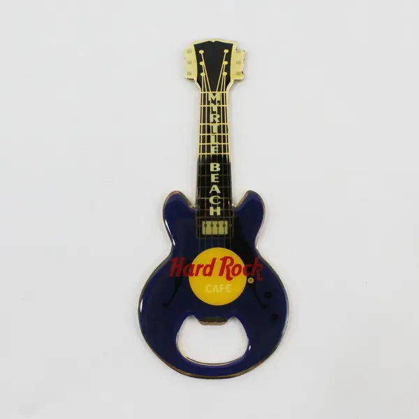 Hard Rock Cafe Myrtle Beach Guitar Magnet Bottle Opener Dark Blue