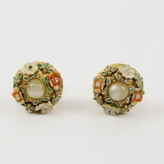 BSK My Fair Lady Floral Cuff Links Pair Mid-Century Vintage